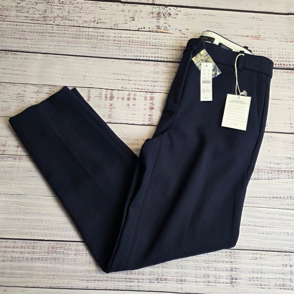 New J.Crew High-Rise Cameron Pant Navy Blue Trousers H6573 Womens Size 4 28x26